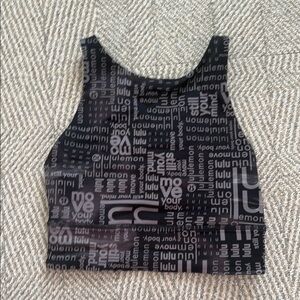 Lululemon Black and Gray Cross-Back Sports Bra